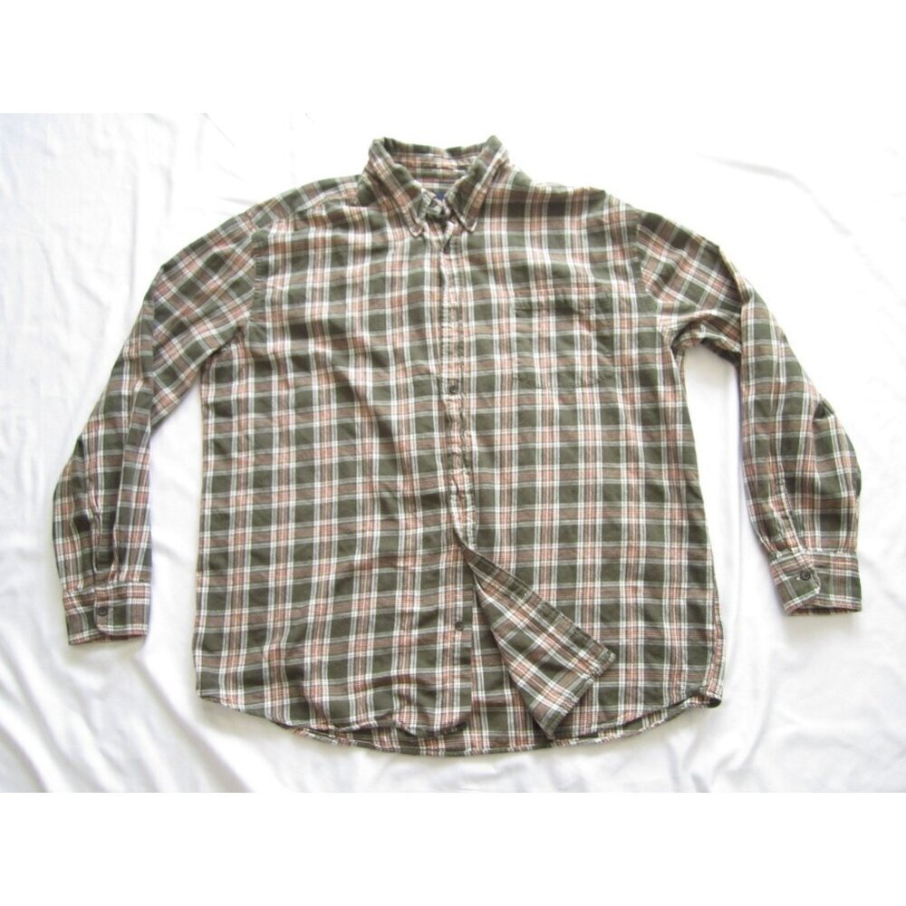 Men' St John Bay Cotton Flannel Button Long Sleeve‎ Shirt Sz XXL (MT597)